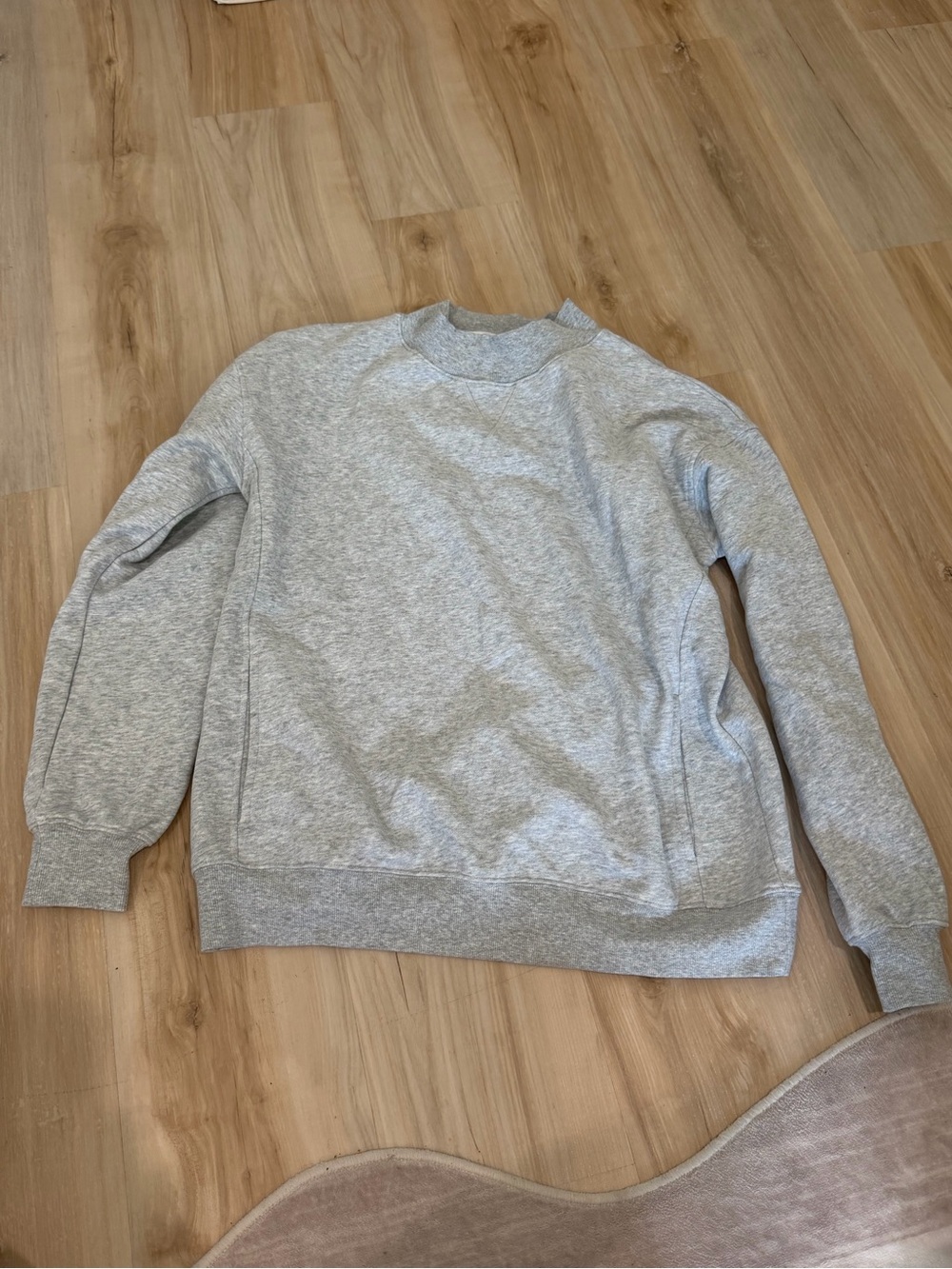 Women's Light Gray Pullover Sweatshirt - Casual Crewneck Hoodie